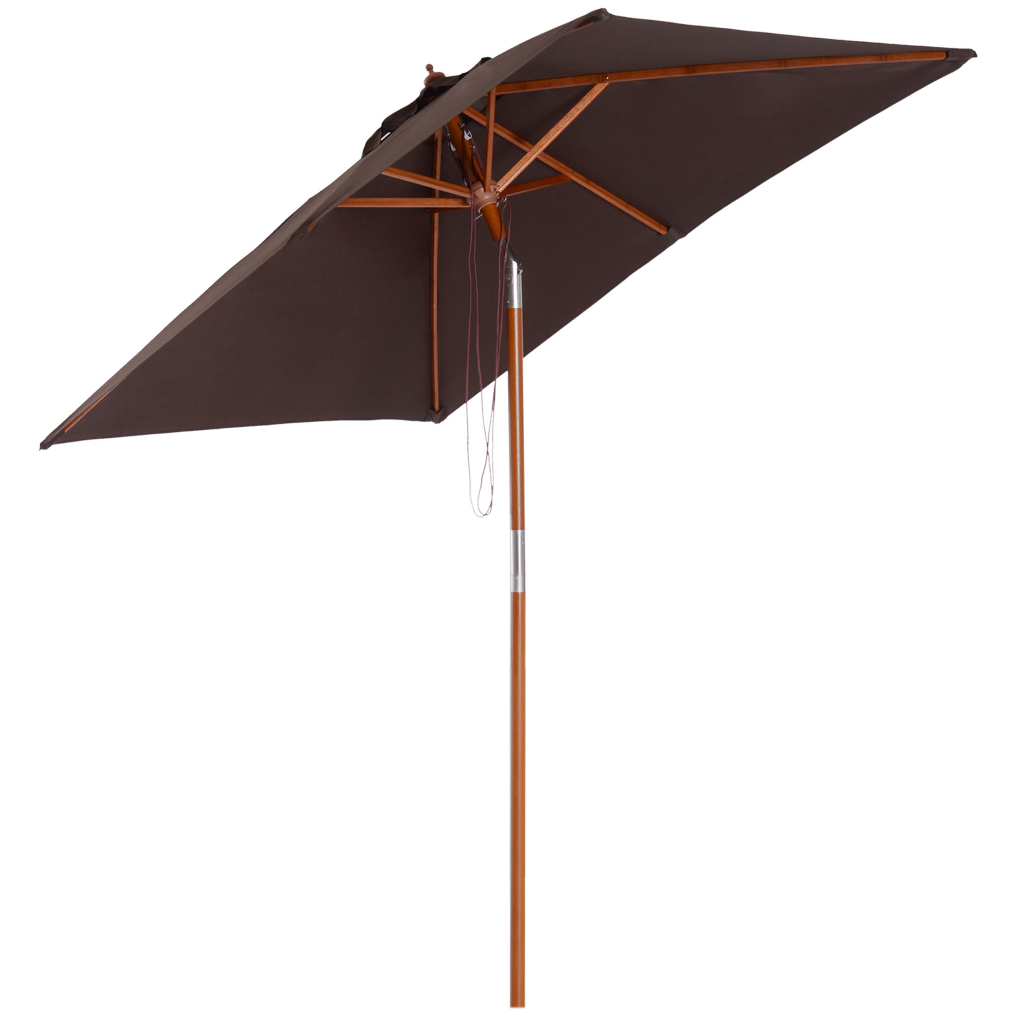 Sunny parasol 3-niveau helling hout koffie 200 x 150 x 230 cm