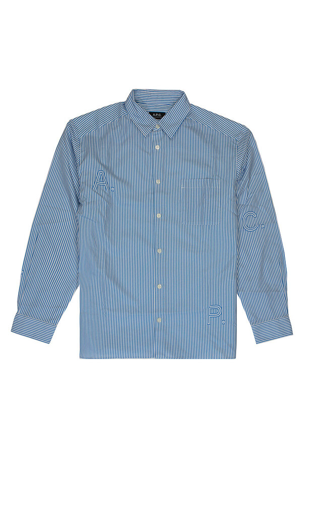 A.P.C. PARIS CHEMISE MALO SHIRT GESTREEPT BLAUW A.P.C. PARIS CHEMISE MALO SHIRT GESTREEPT BLAUW