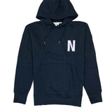 NORSE PROJECTS ARNE RELAXED ORGANIC BRUSHED FLEECE LARGE N HOODIE MARINE