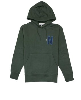 NORSE PROJECTS ARNE RELAXED ORGANIC BRUSHED FLEECE LARGE N HOODIE GROEN NORSE PROJECTS ARNE RELAXED ORGANIC BRUSHED FLEECE LARGE N HOODIE GROEN