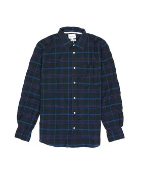 NORSE PROJECTS ALGOT RELAXED TEXTURED CHECK SHIRT MARINE