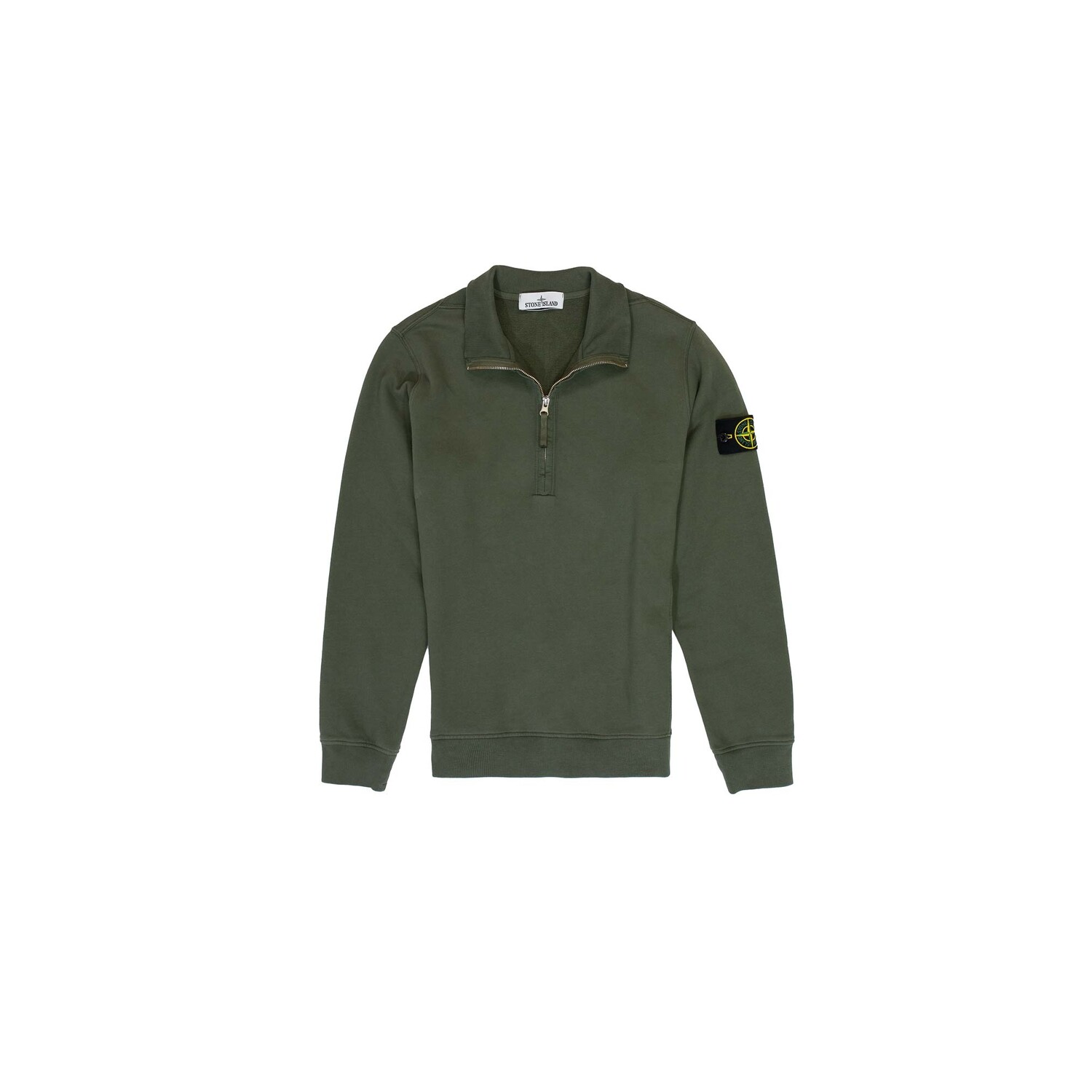 STONE ISLAND HALF ZIP SWEATER MUSK GROEN - Vic STONE ISLAND HALF ZIP SWEATER MUSK GROEN - Vic