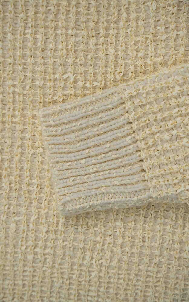 Stone Island STONE ISLAND MARINA DOUBLE WEAVE PULLOVER BUTTER Stone Island STONE ISLAND MARINA DOUBLE WEAVE PULLOVER BUTTER