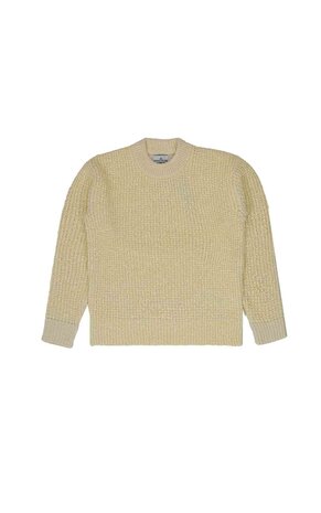 Stone Island STONE ISLAND MARINA DOUBLE WEAVE PULLOVER BUTTER Stone Island STONE ISLAND MARINA DOUBLE WEAVE PULLOVER BUTTER