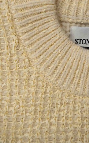 Stone Island STONE ISLAND MARINA DOUBLE WEAVE PULLOVER BUTTER Stone Island STONE ISLAND MARINA DOUBLE WEAVE PULLOVER BUTTER