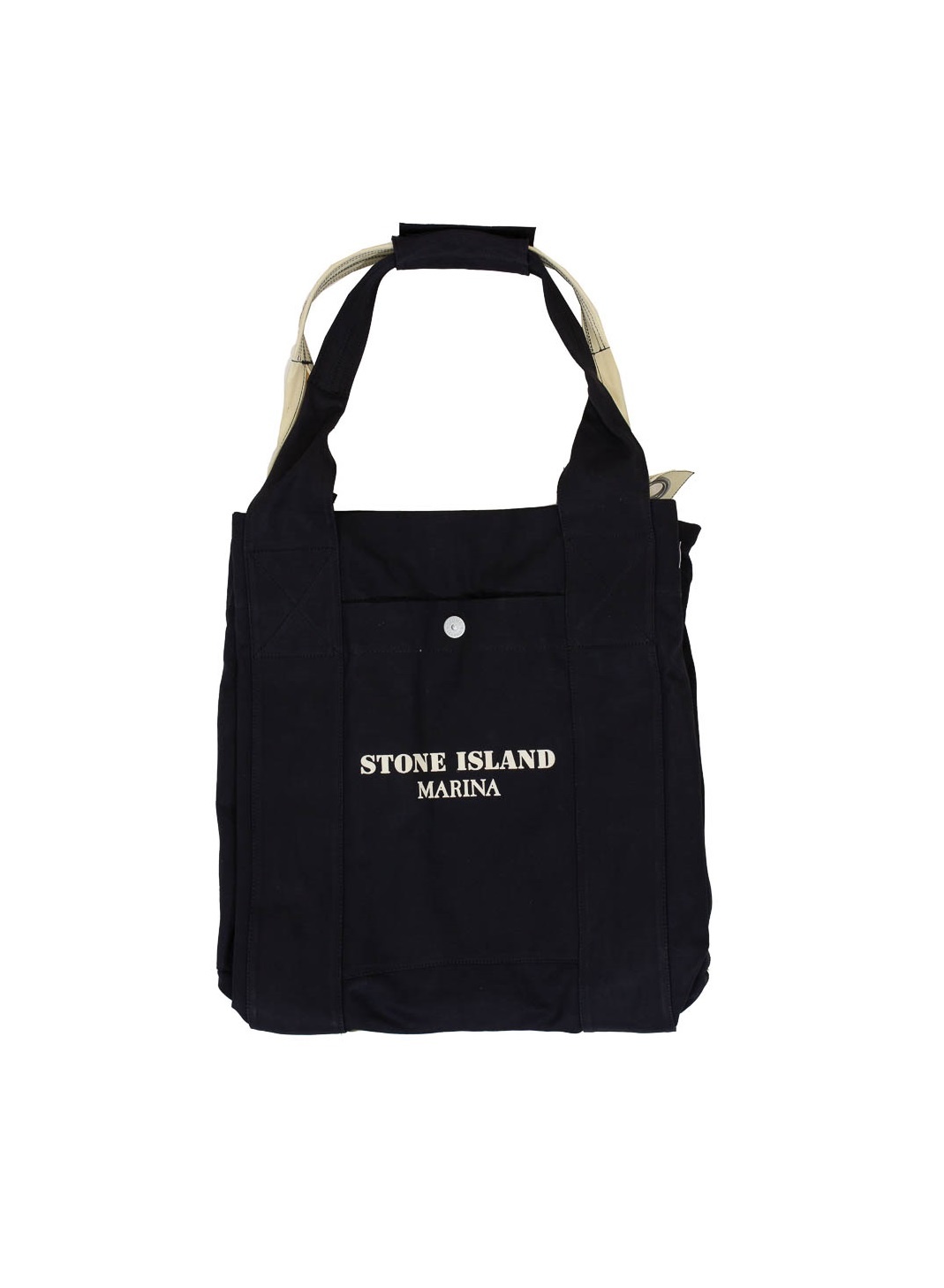 STONE ISLAND MARINA PLATED COTTON TOTE BAG MARINE BUTTER Vic