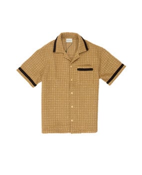 Drole De Monsieur DRÔLE DE MONSIEUR TWEED SHORT SLEEVE SHIRT BEIGE