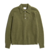 Norse Projects NORSE PROJECTS RASMUS RELAXED BRUSHED POLO PULLOVER GROEN