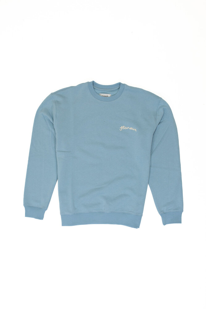 FLÂNEUR SIGNATURE SWEATER BLAUW FLÂNEUR SIGNATURE SWEATER BLAUW