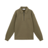 STONE ISLAND HALF-ZIP BRUSHED ORGANIC COTTON FLEECE SWEATER GROEN STONE ISLAND HALF-ZIP BRUSHED ORGANIC COTTON FLEECE SWEATER GROEN