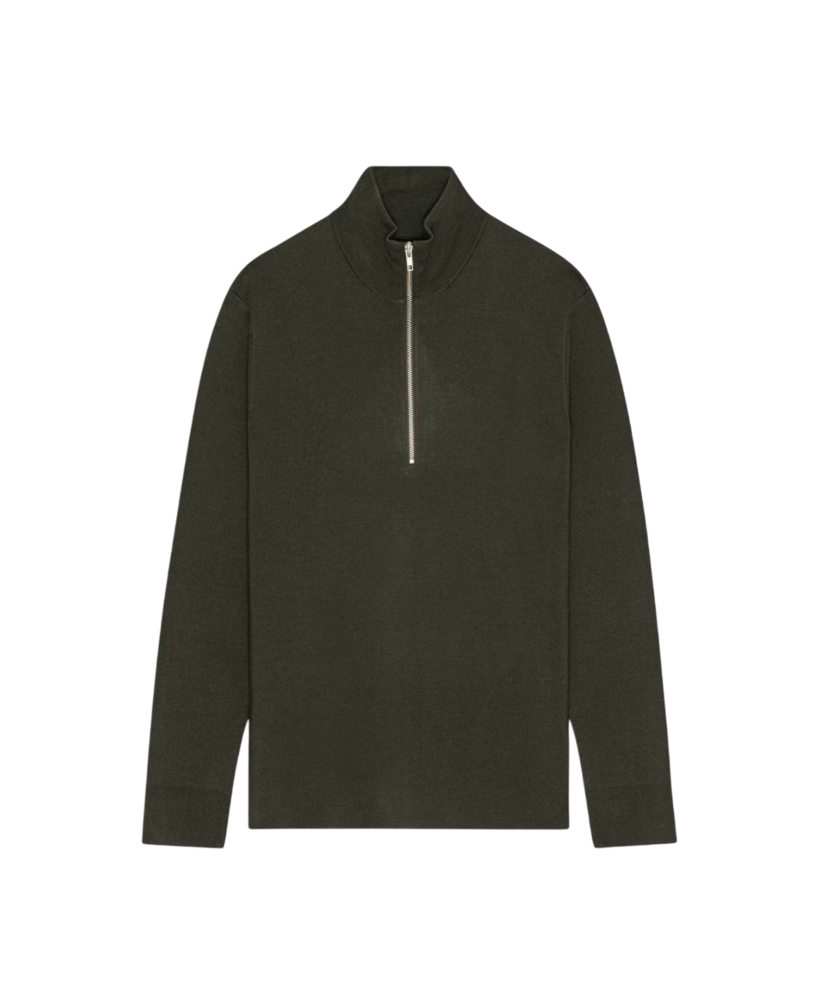 NN.07 HARALD HALF-ZIP PULLOVER GROEN