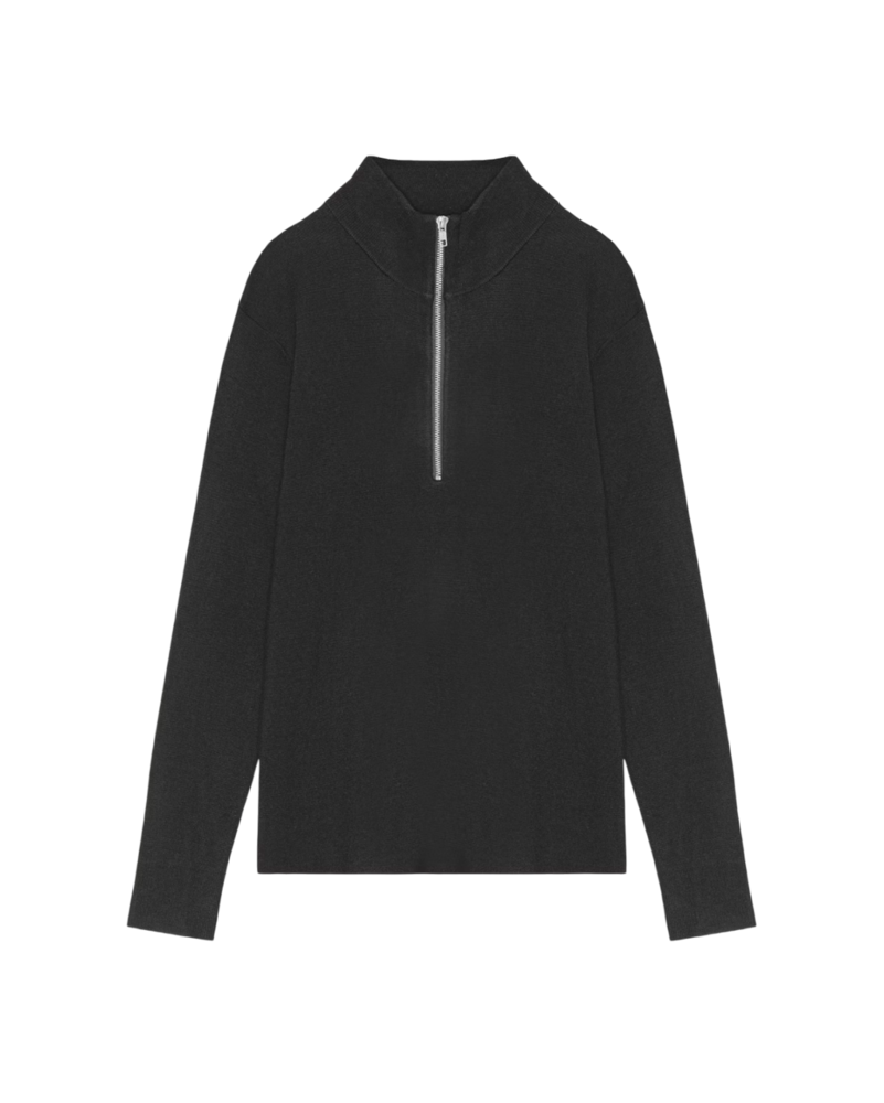 NN.07 HARALD HALF-ZIP PULLOVER ZWART