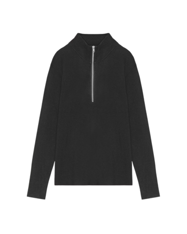 NN.07 HARALD HALF-ZIP PULLOVER ZWART