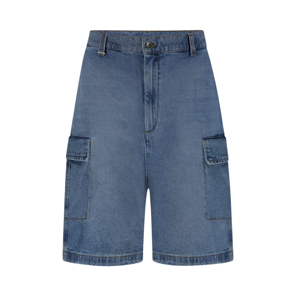 FLÂNEUR DENIM CARGO SHORTS BLAUW
