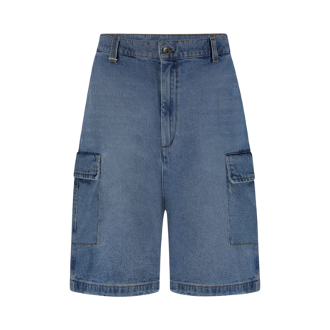 FLÂNEUR DENIM CARGO SHORTS BLAUW
