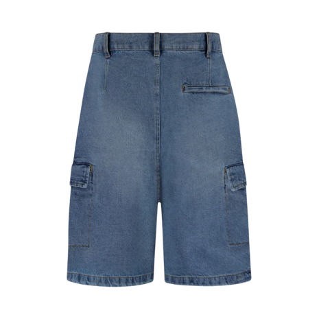 FLÂNEUR DENIM CARGO SHORTS BLAUW