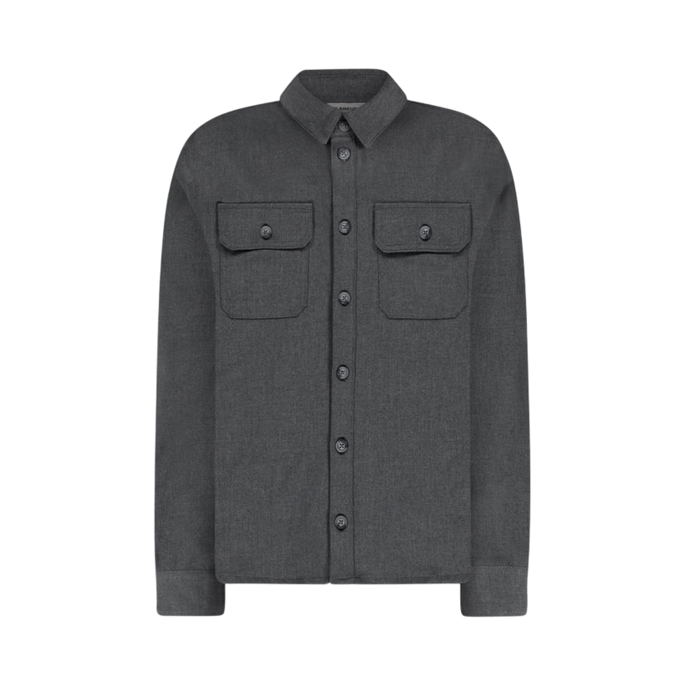 FLÂNEUR ATELIER SHIRT WITH RUBBER PATCH GRIJS FLÂNEUR ATELIER SHIRT WITH RUBBER PATCH GRIJS