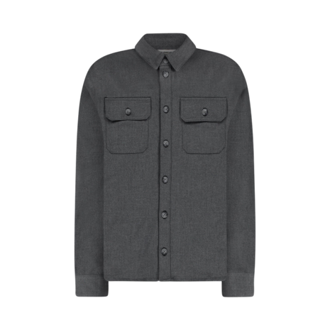 FLÂNEUR ATELIER SHIRT WITH RUBBER PATCH GRIJS FLÂNEUR ATELIER SHIRT WITH RUBBER PATCH GRIJS