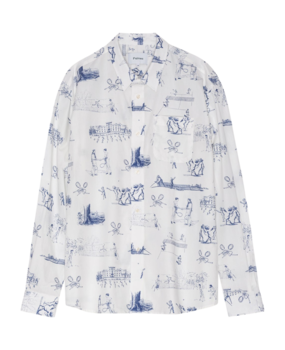 Palmes PALMES TENNIS SOCIETY PRINTED POPLIN SHIRT WIT