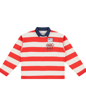 PAL SPORTING GOODS DRIFT STRIPED POLO SWEATER ROOD/WIT PAL SPORTING GOODS DRIFT STRIPED POLO SWEATER ROOD/WIT