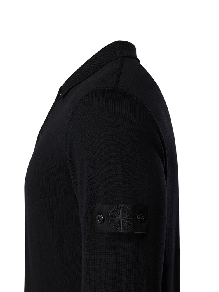 Stone Island STONE ISLAND GHOST PIECE LIGHT RWS PURE WOOL PULLOVER ZWART