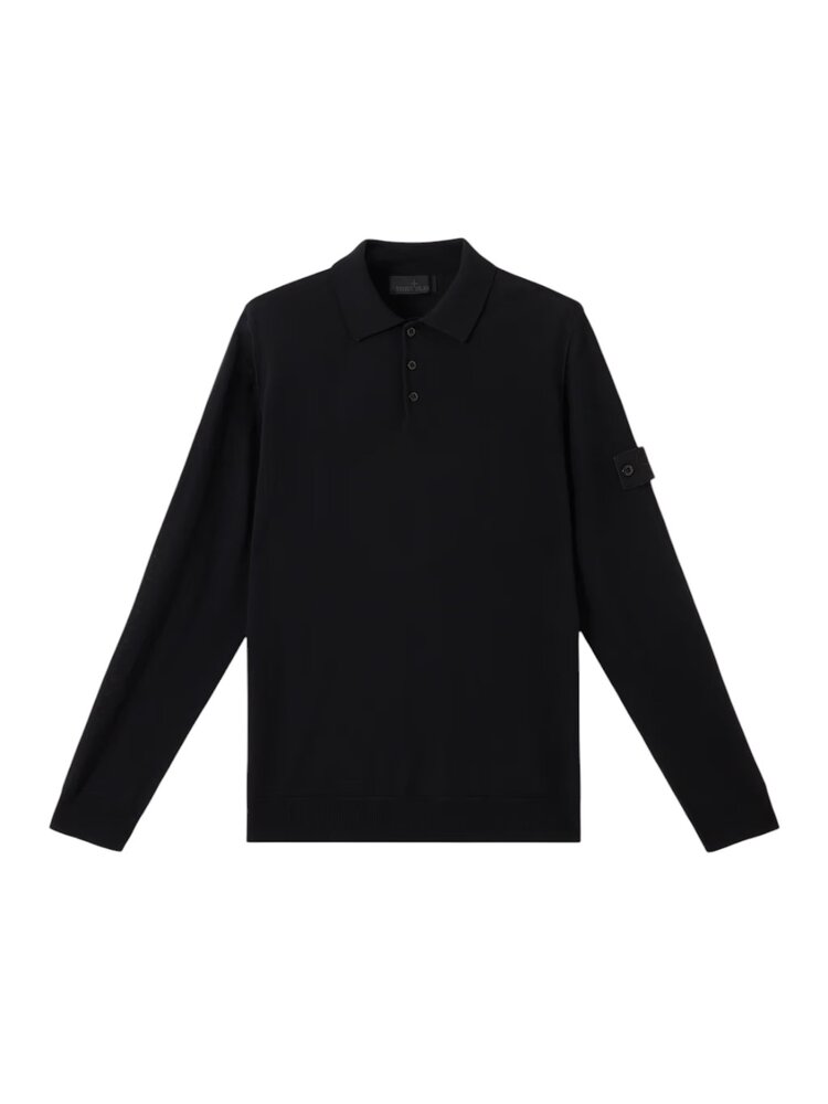 Stone Island STONE ISLAND GHOST PIECE LIGHT RWS PURE WOOL PULLOVER ZWART