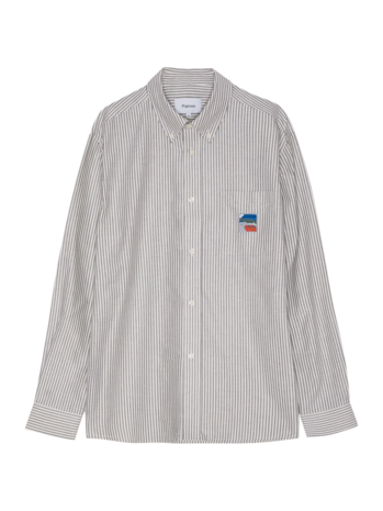Palmes PALMES TENNIS SOCIETY DEUCE OXFORD SHIRT WIT GRIJS