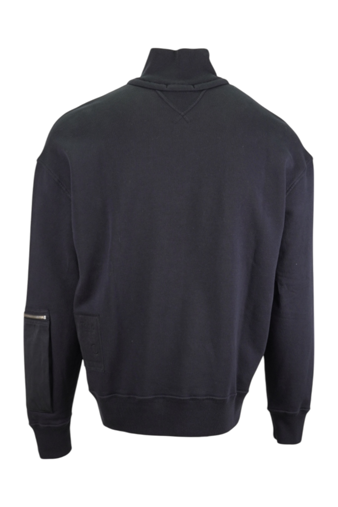 TEN C FELPA POLO SWEATER ZWART TEN C FELPA POLO SWEATER ZWART