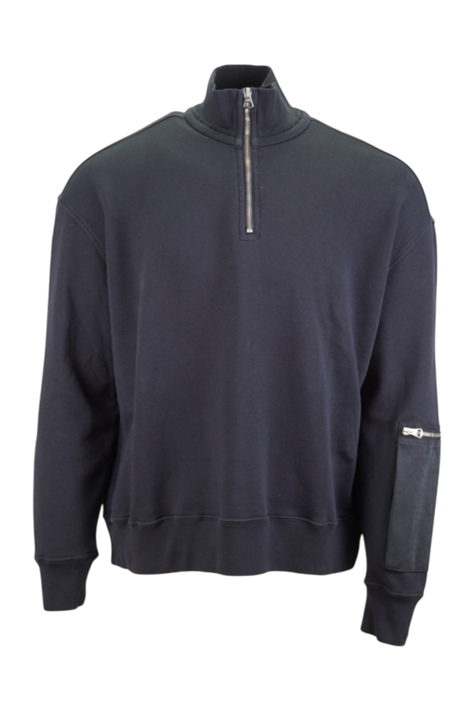 TEN C FELPA POLO SWEATER ZWART TEN C FELPA POLO SWEATER ZWART