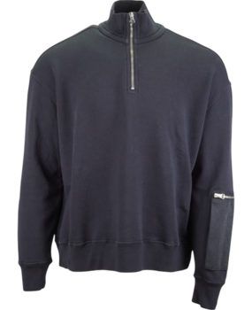 Ten C TEN C FELPA POLO SWEATER ZWART Ten C TEN C FELPA POLO SWEATER ZWART