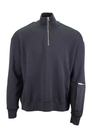 Ten C TEN C FELPA POLO SWEATER ZWART