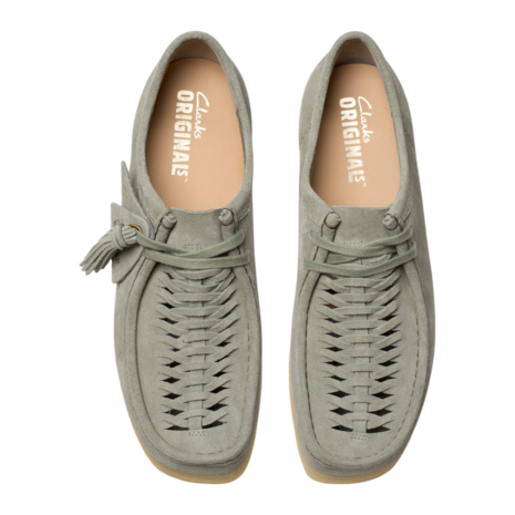 CLARKS WALLABEE WEAVE SUÈDE GRIJSGROEN