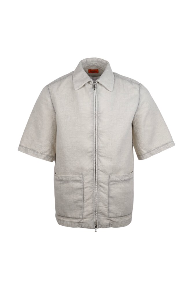 Barena Venezia BARENA VENEZIA PIOMBER CRESPON OVERSHIRT PERLA