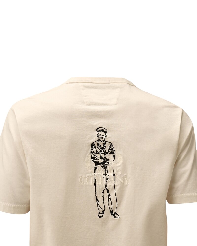 C.P. Company C.P. COMPANY 30/2 MERCERIZED JERSEY TWISTED BRITISH SAILOR T-SHIRT WIT