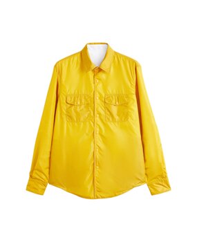 ASPESI WATER-REPELLENT RECYCLED NYLON REVERSIBLE OVERSHIRT GEEL ASPESI WATER-REPELLENT RECYCLED NYLON REVERSIBLE OVERSHIRT GEEL