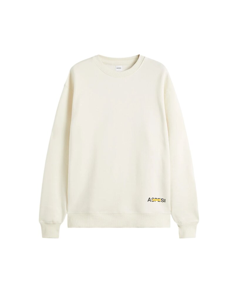 ASPESI GARTER DYED COTTON CREWNECK SWEATSHIRT NATURALE ASPESI GARTER DYED COTTON CREWNECK SWEATSHIRT NATURALE