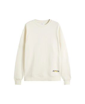 ASPESI GARTER DYED COTTON CREWNECK SWEATSHIRT NATURALE ASPESI GARTER DYED COTTON CREWNECK SWEATSHIRT NATURALE