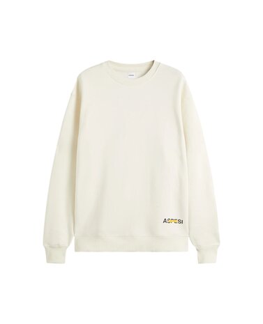 ASPESI GARTER DYED COTTON CREWNECK SWEATSHIRT NATURALE ASPESI GARTER DYED COTTON CREWNECK SWEATSHIRT NATURALE