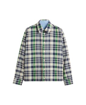 Aspesi ASPESI REVERSIBLE MADRAS COTTON AND CHAMBRAY OVERSHIRT MULTICOLOUR