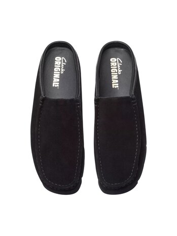 Clarks CLARKS WALLABEE SLIP ON ZWART Clarks CLARKS WALLABEE SLIP ON ZWART
