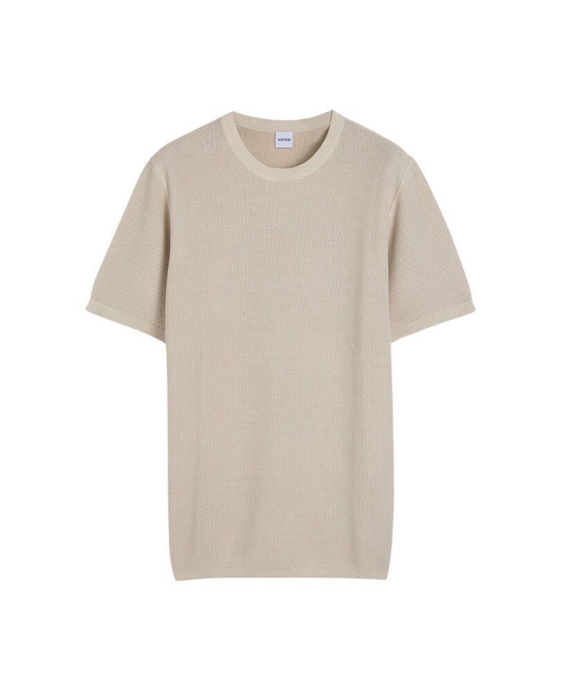 ASPESI COTTON KNIT T-SHIRT SAND ASPESI COTTON KNIT T-SHIRT SAND