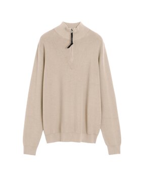 ASPESI COTTON JUMPER WITH STAND-UP COLLAR SAND ASPESI COTTON JUMPER WITH STAND-UP COLLAR SAND