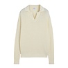 ASPESI COTTON AND HEMP BLEND YARN POLO PULLOVER OFF-WHITE ASPESI COTTON AND HEMP BLEND YARN POLO PULLOVER OFF-WHITE