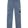STONE ISLAND ORGANIC STRETCH COTTON SATIN CARGO PANTS BLAUW STONE ISLAND ORGANIC STRETCH COTTON SATIN CARGO PANTS BLAUW