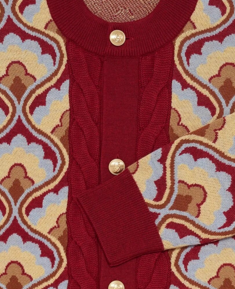 Drole De Monsieur DRÔLE DE MONSIEUR TAPISSERIE CARDIGAN ROOD