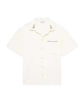 DRÔLE DE MONSIEUR PIQUÉ SHORTSLEEVE SHIRT WIT DRÔLE DE MONSIEUR PIQUÉ SHORTSLEEVE SHIRT WIT