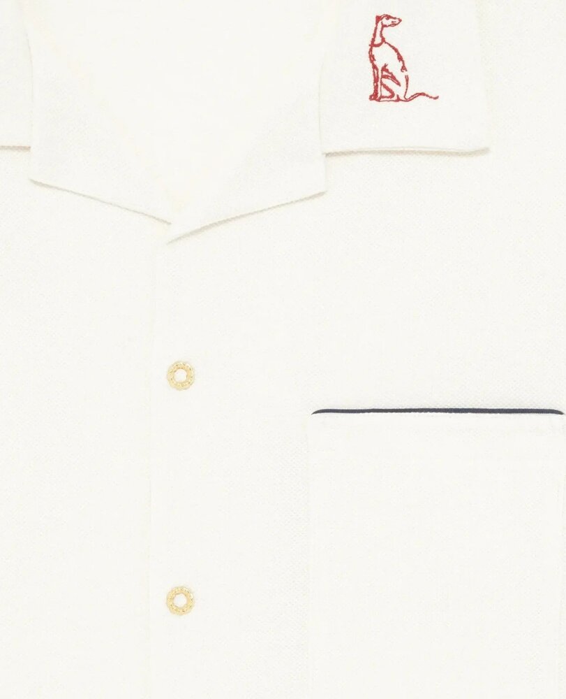 Drole De Monsieur DRÔLE DE MONSIEUR PIQUÉ SHORTSLEEVE SHIRT WIT