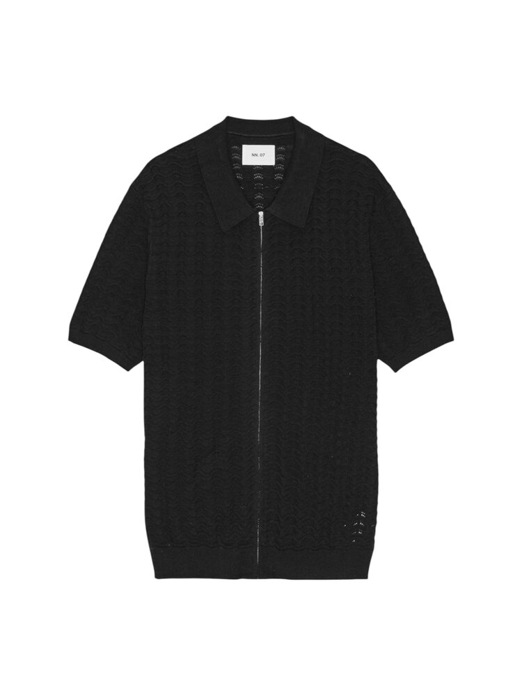 NN07 NN.07 GUSTAV FULL ZIP SHIRT ZWART