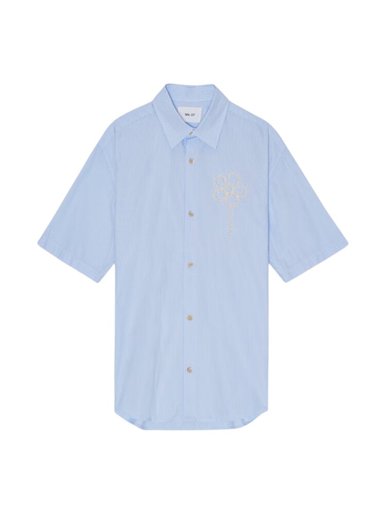 NN.07 FREDDY SHORT SLEEVE SHIRT BLUE STRIPE NN.07 FREDDY SHORT SLEEVE SHIRT BLUE STRIPE