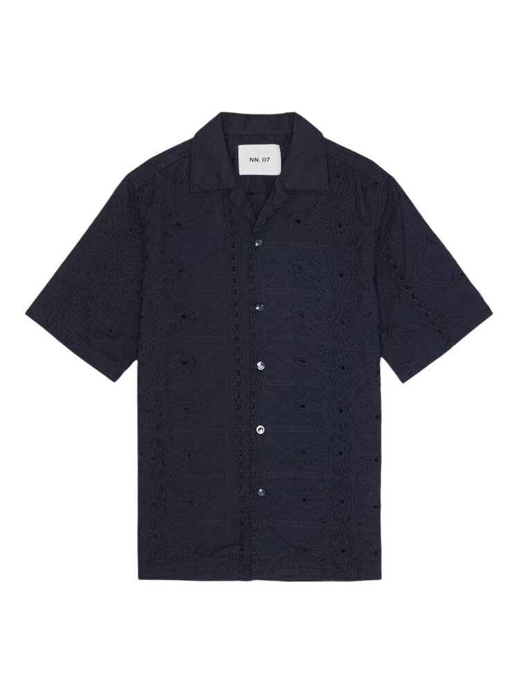 NN.07 JULIO EMROIDERY SHORTSLEEVE SHIRT MARINE